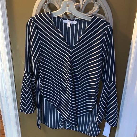 🎉Navy blue and white stripe shirt SzS - Picture 3 of 5